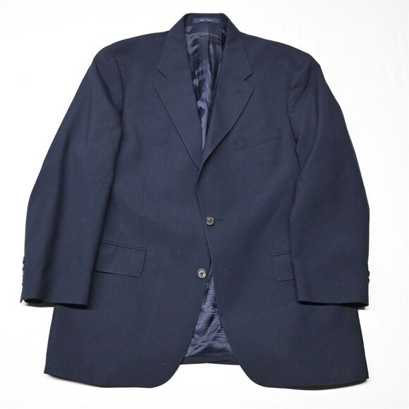 Chaps Ralph Lauren 44R Vtg‎ 90s Navy 100% Wool Mens Blazer Sport Coat Jacket